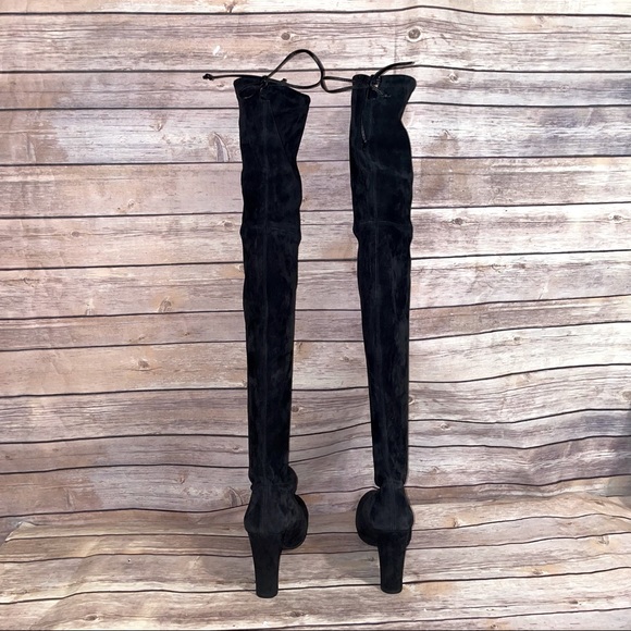 Stuart Weitzman Black Suede Highland Over-the-Knee High Heel Boot 8.5 - Picture 5 of 16
